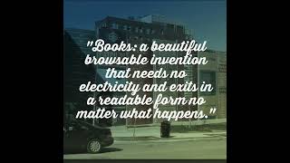 quotBooks a beautiful browsable invention that needs no electricity and exits in a readable form no m… [upl. by Aikym]