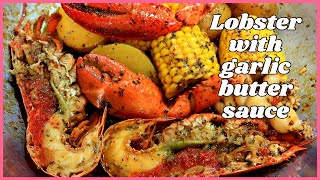 LOBSTER WITH GARLIC BUTTER SAUCE  BUTTERED LOBSTER RECIPE  SEAFOOD BOIL [upl. by Durr238]