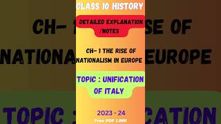 Class10 History Ch 1 NotesUnification of ItalyRise of Nationalism in Europe shorts [upl. by Ejrog]