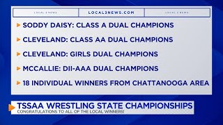 18 individual winners from Chattanooga area claim titles at TSSAA Wrestling State Championships [upl. by Sykleb]