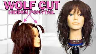 WOLF CUT IN 4 SECTIONS with HIDDEN ponytails  QUICK amp SIMPLE [upl. by Latouche779]