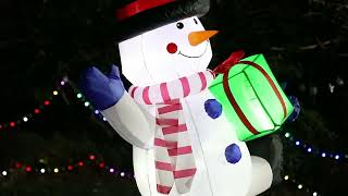 Glitzhome 6FT Lighted Inflatable Rotating Snowman Décor [upl. by Bedad]