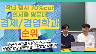 입시유신 정시특집 경영학과 경제학과 작년 정시 백분위 컷 순위 입결 모집군별 상경계 미니 배치표 [upl. by Holland281]