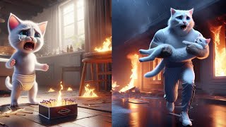 Kitten’s Recovery A Heartwarming Cat Family Moment kitten catfamily catlover 3d animalart [upl. by Jestude943]