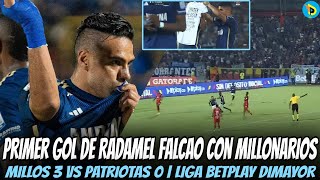 Primer Gol de Falcao con Millonarios Vs Patriotas  Millos 3 vs patriotas 0  liga betplay Fecha 8 [upl. by Naletak649]