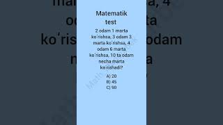 Qiziqarli matematik test  Siz buni topa olasizmi [upl. by Eegnat18]