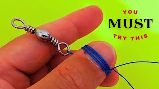 Fishing Knots The most different way to tie a swivel  YOU WILL LIKE IT [upl. by Aynas]