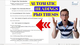 Automatic Numbering For Thesis Chapters Sections And Subsections StepByStep MS Word Guide [upl. by Kelwen953]