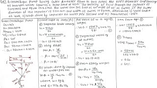 Example no 5 Numericals on Centrifugal Pump mumbaiuniversityexamnews mechanicalengineering DG [upl. by Kristal201]