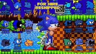 FNF  For Hire Reshipped  Only Sonics VS Dorkly Sonic For Hire Retake [upl. by Ruder]