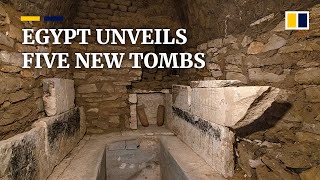 Egypt unveils five newly discovered tombs in the Saqqara necropolis [upl. by Bumgardner]