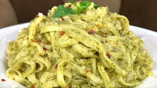 CREAMY PESTO PASTA RECIPE [upl. by Anelrac]