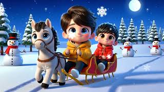 Jingle Bells Song for Kids with Lyrics  Christmas Songs for Kids  Happy Bees TV [upl. by Dnarud]