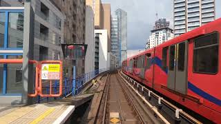 Riding the London DLR train from Lewisham to Bank drivers view [upl. by Hanoj860]