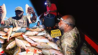 how to do night fishing palanca fishing in the dark catching lane snapper [upl. by Buhler594]