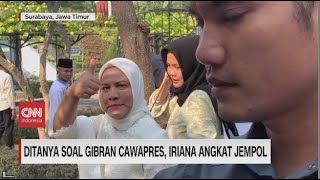 Ditanya Soal Gibran Cawapres Iriana Angkat Jempol [upl. by Mychal690]