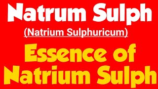 Natrum Sulph  Natrium Sulphuricum  5 imp Key points of Natrum Sulph  Ailments of Natrum Sulph [upl. by Eellac]