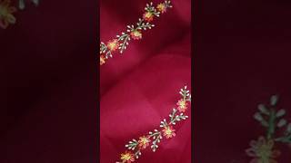 Beautiful and easy embroidery for saree  Hand embroidery [upl. by Nostrebor]