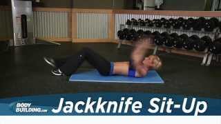 Jackknife Sit Up  Core  Abs  Bodybuildingcom [upl. by Anitsyrk]