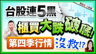 郭哲榮分析師【台股連5黑 櫃買大跌破底 第四季行情沒救 】20241118 [upl. by Neleag333]