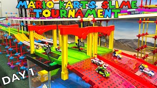 MARIO KARTS SLIME RACING  DIECAST CARS TOURNAMENT 1 [upl. by Adlai]