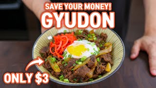 3 Dollar Authentic GYUDON Japanese Beef Rice Bowl Yoshinoya Style l Save Your Money [upl. by Kendrick]