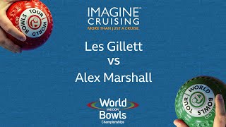 World Indoor Bowls Championship 2024 Les Gillett vs Alex Marshall  Day 15 Match 3 [upl. by Bocaj]