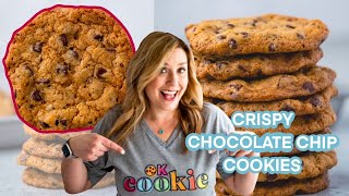 Crispy Chocolate Chip Cookies Recipe  BETTER Than Tates [upl. by Nolyaj]