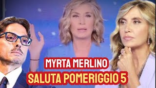 Pomeriggio 5 Myrta Merlino fuori dal programma arriva la decisione dei vertici Mediaset [upl. by Anitel]