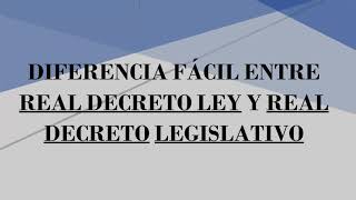 DIFERENCIAS ENTRE DECRETO LEY Y DECRETO LEGISLATIVO [upl. by Phipps]