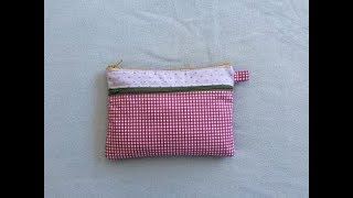 DIY Lined Double Zipper Pouch  tutorial [upl. by Goines546]