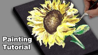 Abstract Painting  SUNFLOWER  Time lapse  Painting tutorial easy [upl. by Akkina]