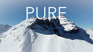 PURE Freeride snowboard amp ski in Les Marécottes amp Les Dents du Midi  Couloir de la Vièrge [upl. by Notsnarc]