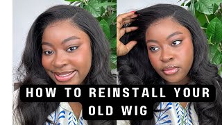 How to reinstall an old frontal wig to perfection as a beginner [upl. by Hnim]