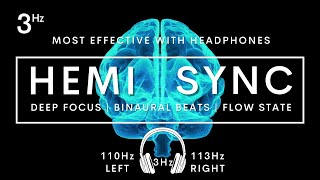 HEMI SYNC FLOW STATE DELTA 3HZ BINAURAL BEATS flowstate hemisync 3hz binaural [upl. by Sucramrej]