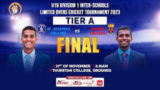 St Josephs College vs Trinity College  U19 Div 1 Limited Overs Tournament 2023Tier A Final [upl. by Eenttirb]