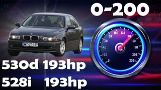 BMW 528i vs 530d Both 193hp Gasoline vs Diesel Side by side comparision [upl. by Yekcin]