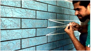 Texture wall crack design  Brick easy texture design  metallic blue design  new texture design [upl. by Siro120]