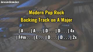 Modern Pop Rock Guitar Backing Track in A Major [upl. by Nosreip]