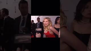 A woman completely disappears behind Scarlett Johansson on the red carpet [upl. by Hambley360]