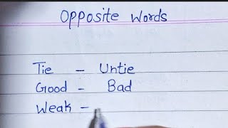 opposite words hend writing ✍️ with spoken learning [upl. by Polk]