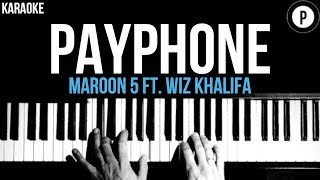 Maroon 5  Payphone Ft Wiz Khalifa Karaoke SLOWER Acoustic Piano Instrumental Cover Lyrics [upl. by Adikam614]