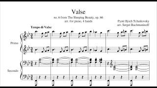 The Sleeping Beauty Waltz Tchaikovsky  Piano 4 Hands Arr Rachmaninoff [upl. by Rasec238]