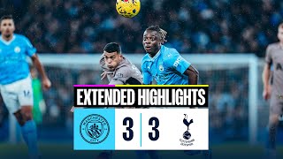 EXTENDED HIGHLIGHTS  Man City 33 Tottenham  Points shared in Premier League thriller [upl. by Ordnaxela]