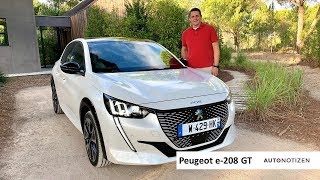 Peugeot e208 GT 2019 ElektroKleinwagen im Review Test Fahrbericht [upl. by Werdnaed639]