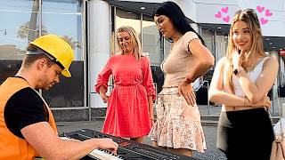 Worker Impresses Girls on Piano Incredible [upl. by Allare]