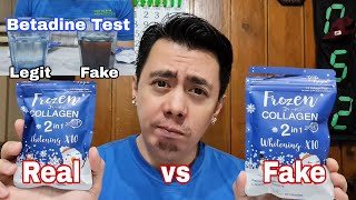 5 TIPS HOW TO CORRECTLY TEST FAKE VS ORIGINAL FROZEN COLLAGEN 2 IN 1 X10 WHITENING BETADINE REVIEW [upl. by Margaret723]