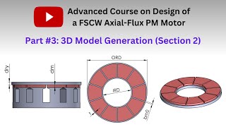 ThreeD model generation of an axial flux permanent magnet synchronous motor section 2 Part 3 [upl. by Gretchen298]