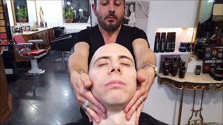 Italian Barber  Relaxing Face shave with Head Massage  ASMR sounds [upl. by Keung]