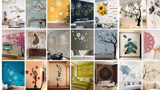 Best wall decoration ideas  wall art tree design ideas Wall Painting DesignsAmazing Wall Painting [upl. by Nodnek]